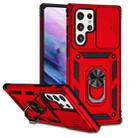 For Samsung Galaxy S22 Ultra 5G Sliding Camshield Holder Phone Case(Red) - 1