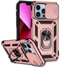 For iPhone 13 Pro Sliding Camshield Holder Phone Case (Rose Gold) - 1