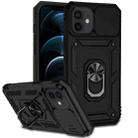 For iPhone 12 / 12 Pro Sliding Camshield Holder Phone Case(Black) - 1