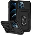 For iPhone 12 Pro Max Sliding Camshield Holder Phone Case(Black) - 1