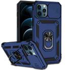 For iPhone 12 Pro Max Sliding Camshield Holder Phone Case(Blue) - 1