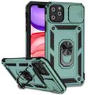 For iPhone 11 Pro Max Sliding Camshield Holder Phone Case (Dark Green) - 1