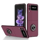 For Samsung Galaxy Z Flip3 5G Armor Ring Holder Phone Case(Wine Red) - 1