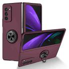 For Samsung Galaxy Z Fold2 5G Armor Ring Holder Phone Case(Wine Red) - 1