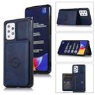 For Samsung Galaxy A52 5G Calf Texture Magnetic Card Bag PU Phone Case(Blue) - 1
