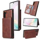 For Samsung Galaxy Note10 Calf Texture Magnetic Card Bag PU Phone Case(Coffee) - 1