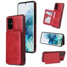 For Samsung Galaxy Note20 Calf Texture Magnetic Card Bag PU Phone Case(Red) - 1