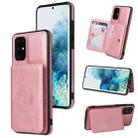 For Samsung Galaxy S20 Ultra Calf Texture Magnetic Card Bag PU Phone Case(Rose Gold) - 1