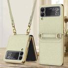 For Samsung Galaxy Z Flip3 5G GKK Plating + Leather Phone Case with Strap(Gold) - 1