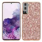 For Samsung Galaxy S22+ 5G Glitter Powder Shockproof TPU Protective Phone Case(Rose Gold) - 1