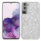 For Samsung Galaxy S22 Ultra 5G Glitter Powder Shockproof TPU Protective Phone Case(Silver) - 1