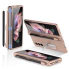 For Samsung Galaxy Z Fold3 5G GKK Magnetic Full Coverage Phone Flip Case with Pen Slot(Gold) - 1