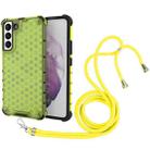 For Samsung Galaxy S22+ 5G Lanyard Honeycomb PC + TPU Case(Green) - 1