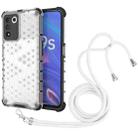 For OPPO K9S 5G Lanyard Honeycomb PC + TPU Case(White) - 1