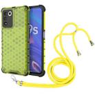 For OPPO K9S 5G Lanyard Honeycomb PC + TPU Case(Green) - 1