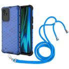 For OPPO Realme Narzo 50 4G Lanyard Honeycomb PC + TPU Case(Blue) - 1