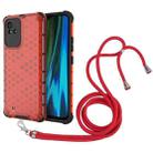 For OPPO Realme Narzo 50 4G Lanyard Honeycomb PC + TPU Case(Red) - 1