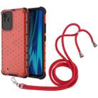 For OPPO Realme Narzo 50i Lanyard Honeycomb PC + TPU Case(Red) - 1