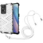 For OPPO Reno7 Pro 5G Lanyard Honeycomb PC + TPU Case(White) - 1