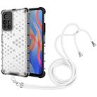 For Xiaomi Redmi Note 11 5G / Note 11T 5G / Poco M4 Pro 5G Lanyard Honeycomb PC + TPU Case(White) - 1