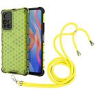 For Xiaomi Redmi Note 11 5G / Note 11T 5G / Poco M4 Pro 5G Lanyard Honeycomb PC + TPU Case(Green) - 1