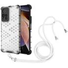 For Xiaomi Redmi Note 11 Pro 5G / Note 11 Pro+ 5G Lanyard Honeycomb PC + TPU Case(White) - 1