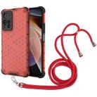 For Xiaomi Redmi Note 11 Pro 5G / Note 11 Pro+ 5G Lanyard Honeycomb PC + TPU Case(Red) - 1