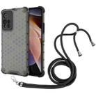 For Xiaomi Redmi Note 11 Pro 5G / Note 11 Pro+ 5G Lanyard Honeycomb PC + TPU Case(Black) - 1