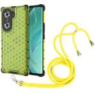 For Honor 60 Lanyard Honeycomb PC + TPU Case(Green) - 1