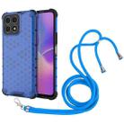 For Honor X30i Lanyard Honeycomb PC + TPU Case(Blue) - 1