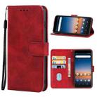 Leather Phone Case For Cricket Debut / AT&T Calypso 2(Red) - 1