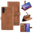 For Samsung Galaxy A13 5G Copper Buckle Leather Phone Case(Brown) - 1