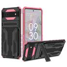 For Google Pixel 6a Armor Card PC + TPU Phone Case(Pink) - 1