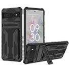 For Google Pixel 6a Armor Card PC + TPU Phone Case(Black) - 1