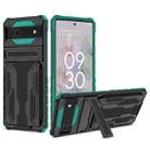 For Google Pixel 6a Armor Card PC + TPU Phone Case(Dark Green) - 1