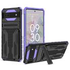 For Google Pixel 6a Armor Card PC + TPU Phone Case(Purple) - 1