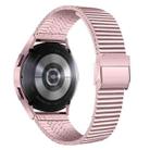 For Samsung Galaxy Watch4 44mm Double Safety Buckle Steel Watch Band(Rose Pink) - 1