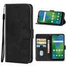 Leather Phone Case For Cricket Influence / Maestro Plus(Black) - 1