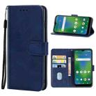 Leather Phone Case For Cricket Influence / Maestro Plus(Blue) - 1