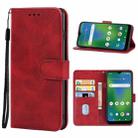 Leather Phone Case For Cricket Influence / Maestro Plus(Red) - 1