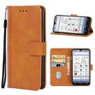 Leather Phone Case For Kyocera KY-51B(Brown) - 1