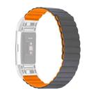 For Fitbit Charge 2 Silicone Magnetic Watch Band(Grey Orange) - 1