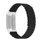 For Fitbit Charge 3 / 4 Silicone Magnetic Watch Band(Black) - 1