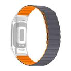 For Fitbit Charge 5 Silicone Magnetic Watch Band(Grey Orange) - 1