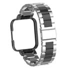 For Xiaomi Redmi Watch 2 Three-Bead Metal Watchband(Silver+Black) - 1