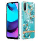 For Motorola Moto E20 / E30 / E40 Flowers and Plants Series IMD TPU Phone Case(Blue Rose) - 1