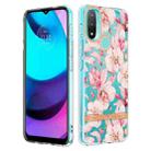 For Motorola Moto E20 / E30 / E40 Flowers and Plants Series IMD TPU Phone Case(Pink Gardenia) - 1