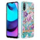 For Motorola Moto E20 / E30 / E40 Flowers and Plants Series IMD TPU Phone Case(Purple Peony) - 1