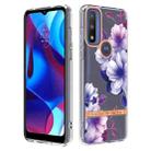 For Motorola Moto G Pure Flowers and Plants Series IMD TPU Phone Case(Purple Begonia) - 1