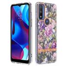 For Motorola Moto G Pure Flowers and Plants Series IMD TPU Phone Case(Purple Peony) - 1